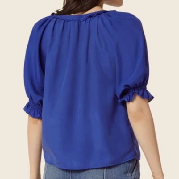 JOIE Moneta Silk Blouse - Clematis Blue - Picture 3 of 6